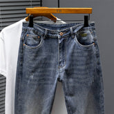 Jean mince décontracté simple en relief pour hommes de grande taille